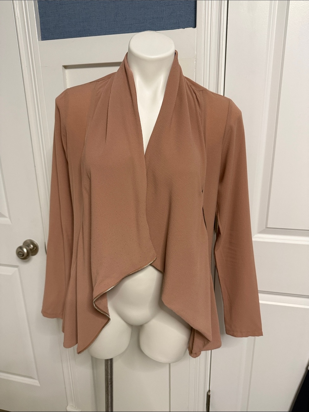 Moa Moa Draped Open-Front Tunic - Mauve Brown